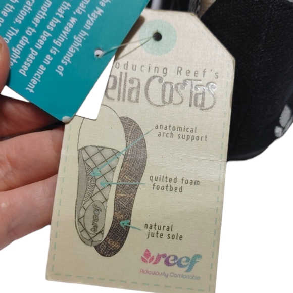 Reef Bella Costas Black & White Cushioned Ballet Flats Women's Size 7 NWT - Picture 10 of 12